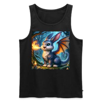 Fire Breathing Bunny Dragon #02 - Men's Premium Organic Tank Top - black - Front - AI Model Male 178 light (178cm)
