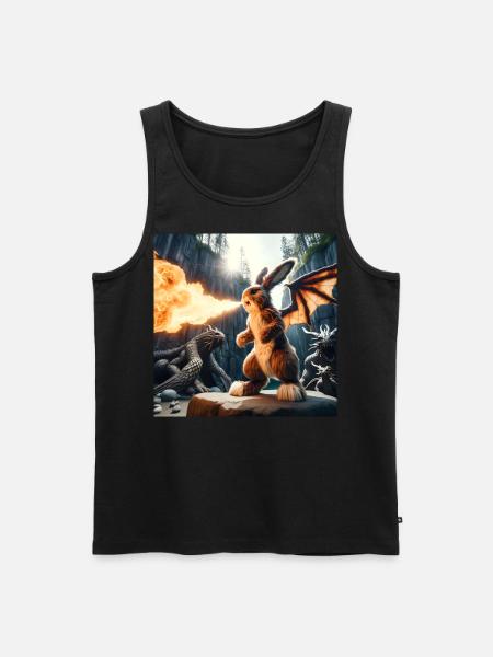 Fire Breathing Bunny Dragon #10 - Men's Premium Organic Tank Top - black