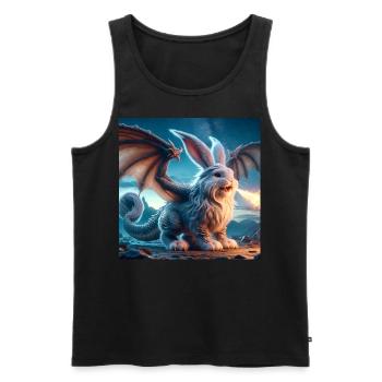 Fire Breathing Bunny Dragon #04 - Men's Premium Organic Tank Top - black - Front - AI Model Male 178 light (178cm)