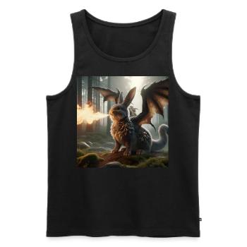 Feuerspeiender Hase Drache #06 - Männer Premium Bio Tank Top - Schwarz - Vorne - AI Model Male 178 light (178cm)