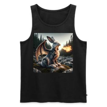 Feuerspeiender Hase Drache #25 - Männer Premium Bio Tank Top - Schwarz - Vorne - AI Model Male 178 light (178cm)