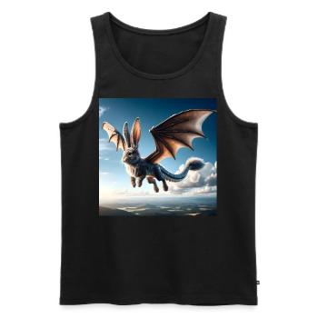 Flying Bunny Dragon #01 - Men's Premium Organic Tank Top - black - Front - AI Model Male 178 light (178cm)
