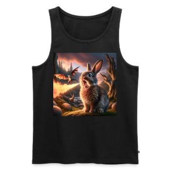 Feuerspeiender Hase Drache #26 - Männer Premium Bio Tank Top - Schwarz - Vorne - AI Model Male 178 light (178cm)