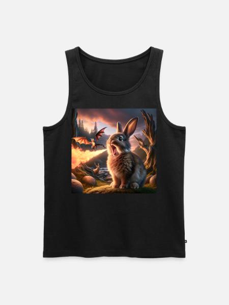 Fire Breathing Bunny Dragon #26 - Men's Premium Organic Tank Top - black