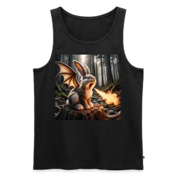 Fire Breathing Bunny Dragon #23 - Men's Premium Organic Tank Top - black - Front - AI Model Male 178 light (178cm)