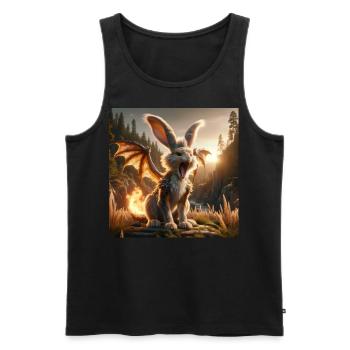 Feuerspeiender Hase Drache #24 - Männer Premium Bio Tank Top - Schwarz - Vorne - AI Model Male 178 light (178cm)