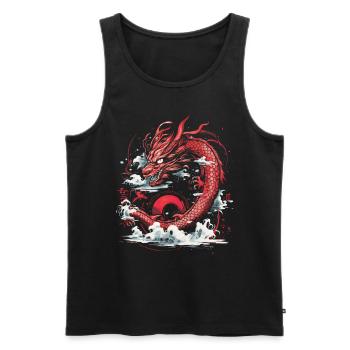 Japanese Tattoo China Mythology - Men's Premium Organic Tank Top - black - Front - Michal (187cm)