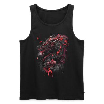 Tatouage Japonais Nuit Mystique Japon - Débardeur bio Premium Homme - noir - Devant - Michal (187cm)