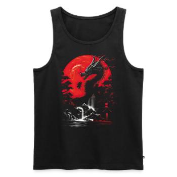 Japanese Japanese Landscape Asia Mystical - Men's Premium Organic Tank Top - black - Front - Michal (187cm)