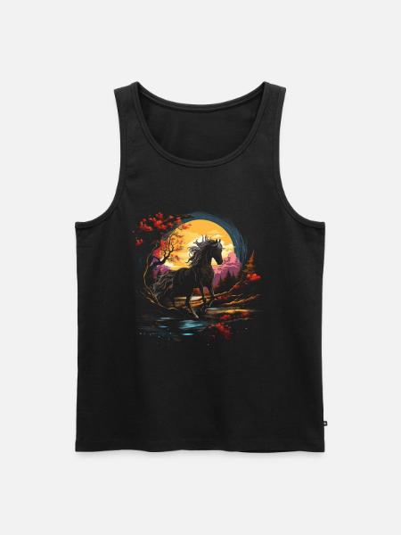 Horse, Nature, Wilderness - Men's Premium Organic Tank Top - black