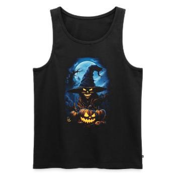 Halloween Creepy Artwork Horreur - Débardeur bio Premium Homme - noir - Devant - AI Model Male 178 light (178cm)