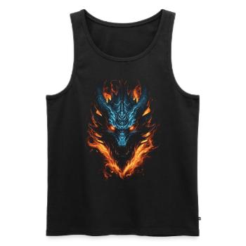 Dragon, Fire, Mystical, Dragon - Men's Premium Organic Tank Top - black - Front - AI Model Male 178 light (178cm)