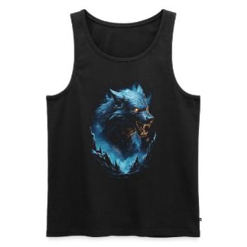 Wolf Natur Tier Nordisch Fantasy - Männer Premium Bio Tank Top - Schwarz - Vorne - Michal (187cm)