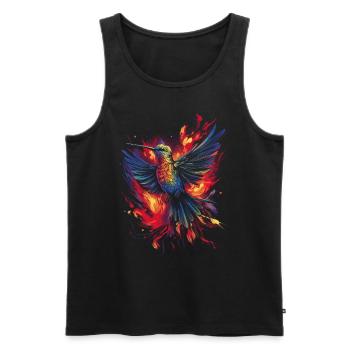 Kolibri Kunstwerk Bunt Vogelliebhaber - Männer Premium Bio Tank Top - Schwarz - Vorne - AI Model Male 178 light (178cm)