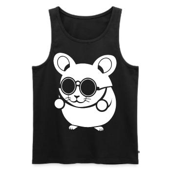 Funny Hamster with Sunglasses Hamsters - Men's Premium Organic Tank Top - black - Front - AI Model Male 178 light (178cm)