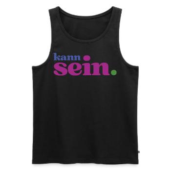 Gechillte Köpfe wissen: Alles kann sein! - Männer Premium Bio Tank Top - Schwarz - Vorne - AI Model Male 178 light (178cm)