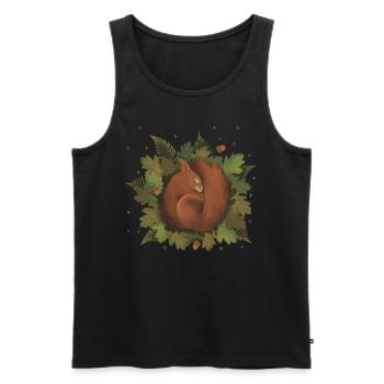 schlafendes Eichhörnchen - Männer Premium Bio Tank Top - Schwarz - Vorne - AI Model Male 178 light (178cm)