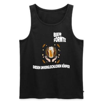 Bier formte diesen unvergleichlichen Körper - Männer Premium Bio Tank Top - Schwarz - Vorne - AI Model Male 178 light (178cm)
