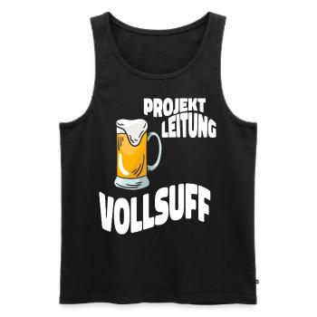 Projektleitung Vollsuff Vatertag Männerabend - Männer Premium Bio Tank Top - Schwarz - Vorne - Michal (187cm)