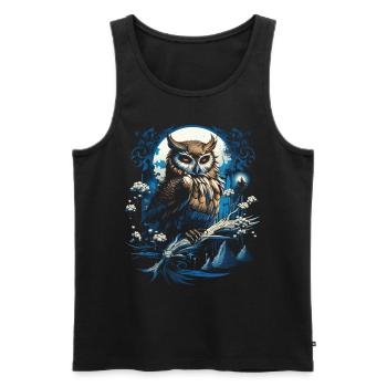 Eule Fantasie Japanisch Mythologie Magisch - Männer Premium Bio Tank Top - Schwarz - Vorne - AI Model Male 178 light (178cm)