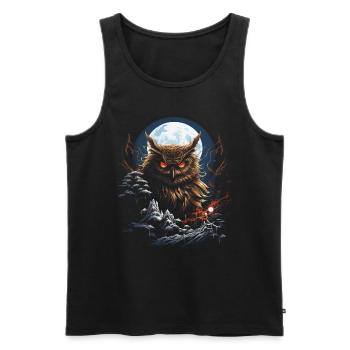 Eule Fantasie Japanisch Mythologie Magisch - Männer Premium Bio Tank Top - Schwarz - Vorne - AI Model Male 178 light (178cm)