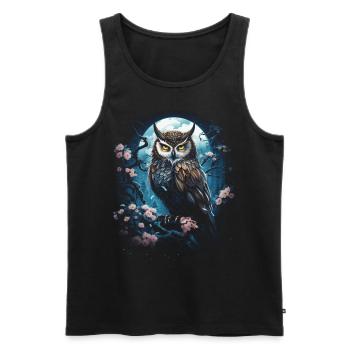 Eule Fantasie Japanisch Mythologie Magisch - Männer Premium Bio Tank Top - Schwarz - Vorne - AI Model Male 178 light (178cm)