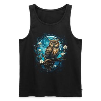 Eule Fantasie Japanisch Mythologie Magisch - Männer Premium Bio Tank Top - Schwarz - Vorne - AI Model Male 178 light (178cm)