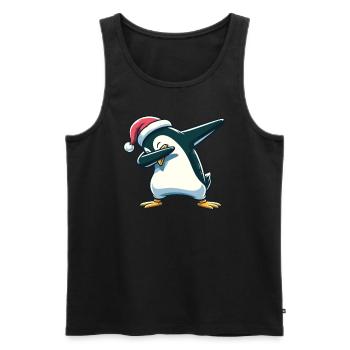 Dabbing Weihnachts Pinguin Dab Weihnachten - Männer Premium Bio Tank Top - Schwarz - Vorne - AI Model Male 178 light (178cm)