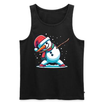 Dabbing Christmas Snowman Dab Christmas - Men's Premium Organic Tank Top - black - Front - Michal (187cm)