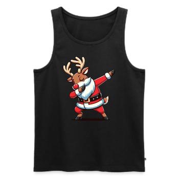 Dabbing Christmas Reindeer Dab Christmas - Men's Premium Organic Tank Top - black - Front - Michal (187cm)