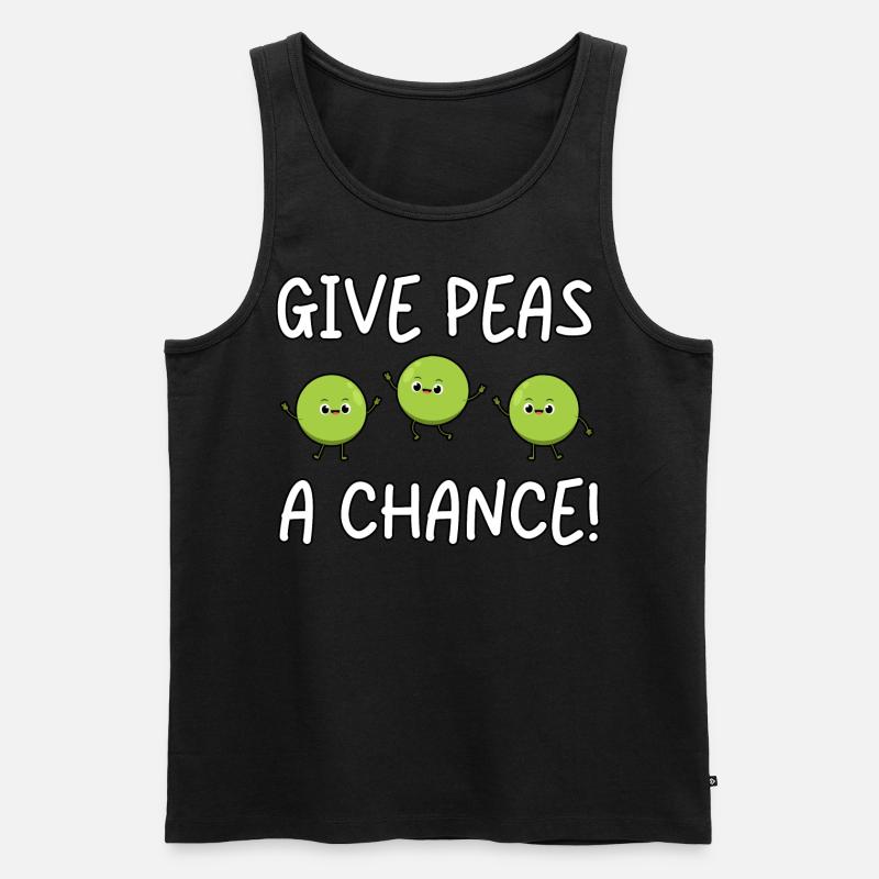 Give Peas a Chance - Männer Premium Bio Tank Top - Schwarz