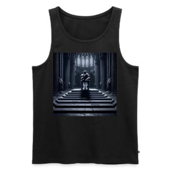 Fart Souls - Hollow Knight on Porcelain Throne #12 - Men's Premium Organic Tank Top - black - Front - AI Model Male 178 light (178cm)