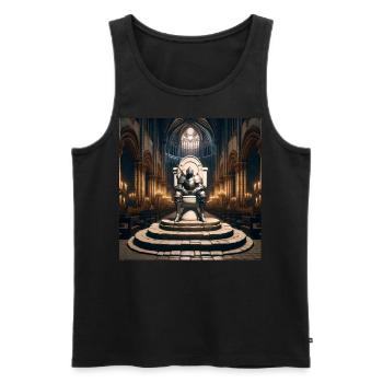 Fart Souls - Hollow Knight on Porcelain Throne #03 - Men's Premium Organic Tank Top - black - Front - AI Model Male 178 light (178cm)