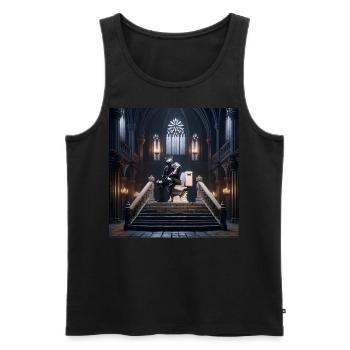 Fart Souls - Hollow Knight on Porcelain Throne #04 - Men's Premium Organic Tank Top - black - Front - AI Model Male 178 light (178cm)