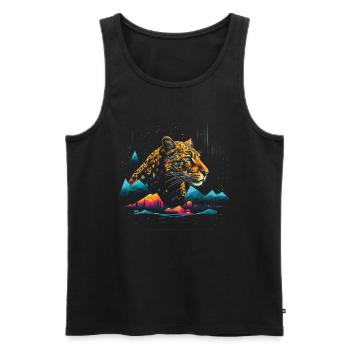 Leopard Animal - Men's Premium Organic Tank Top - black - Front - AI Model Male 178 light (178cm)