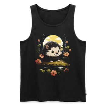 Kawaii Landschaft Tier Igel - Männer Premium Bio Tank Top - Schwarz - Vorne - Michal (187cm)