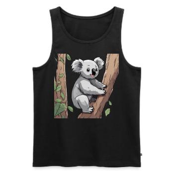 Koala auf Baum - Männer Premium Bio Tank Top - Schwarz - Vorne - AI Model Male 178 light (178cm)