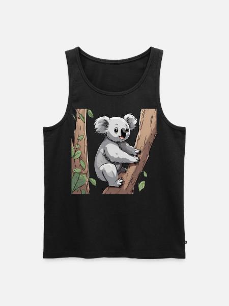 Koala sur l’arbre - Débardeur bio Premium Homme - noir