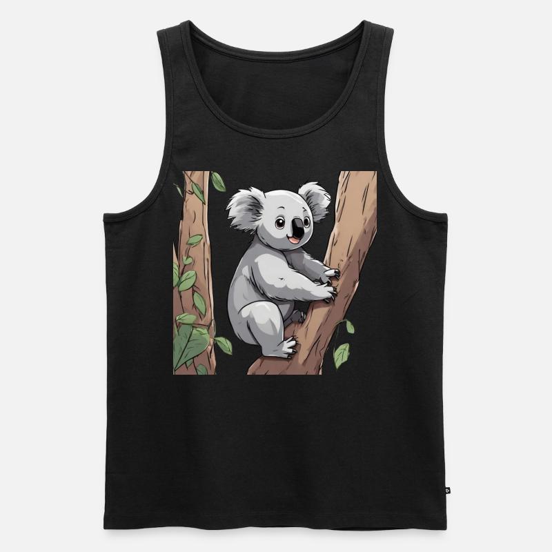 Koala auf Baum - Männer Premium Bio Tank Top - Schwarz