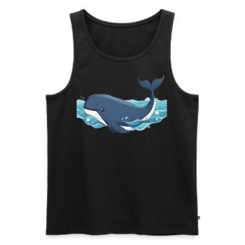 Schwimmender Wal - Männer Premium Bio Tank Top - Schwarz - Vorne - AI Model Male 178 light (178cm)