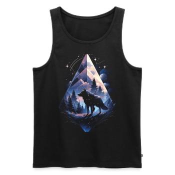 Majestätischer Wolf Wölfe - Männer Premium Bio Tank Top - Schwarz - Vorne - AI Model Male 178 light (178cm)