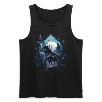 Majestätischer Wolf Wölfe - Männer Premium Bio Tank Top - Schwarz - Vorne - AI Model Male 178 light (178cm)