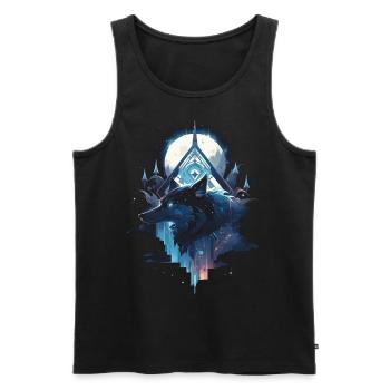 Majestätischer Wolf Wölfe - Männer Premium Bio Tank Top - Schwarz - Vorne - AI Model Male 178 light (178cm)