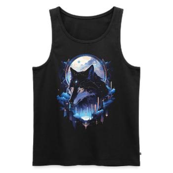 Majestätischer Wolf Wölfe - Männer Premium Bio Tank Top - Schwarz - Vorne - AI Model Male 178 light (178cm)