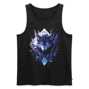 Majestic Wolf Wolves - Men's Premium Organic Tank Top - black - Front - Michal (187cm)