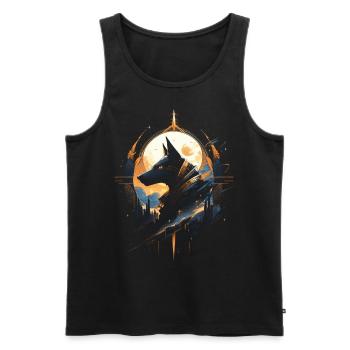 Anubis God Gaming Egyptian - Men's Premium Organic Tank Top - black - Front - Michal (187cm)