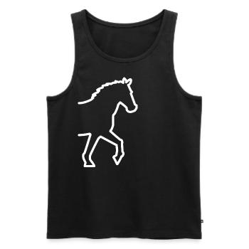 Pferdkopf / Horse - Contour white - Men's Premium Organic Tank Top - black - Front - AI Model Male 178 light (178cm)