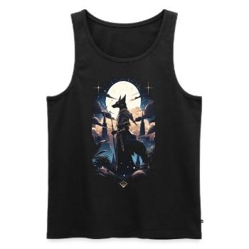 Anubis God Gaming Egyptian - Men's Premium Organic Tank Top - black - Front - Michal (187cm)