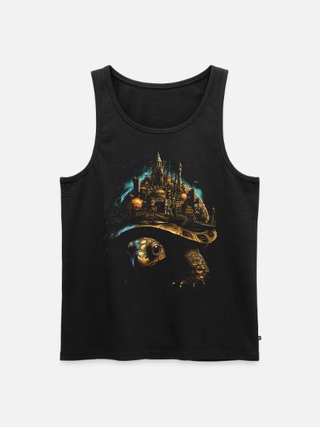 Steampunk Fantasy City Turtle - Men's Premium Organic Tank Top - black
