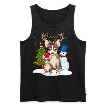 chihuahua christmas - christmas dogs gift - Men's Premium Organic Tank Top - black - Front - Michal (187cm)